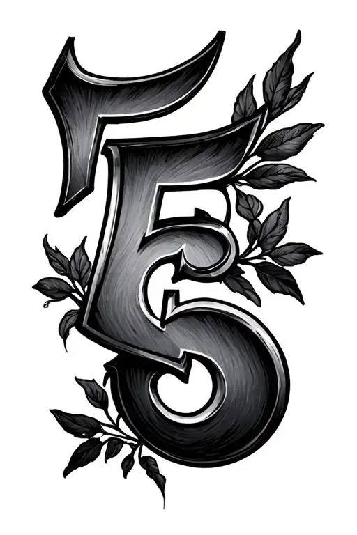 Number 5 With The Greek Mythology Symbol For Love