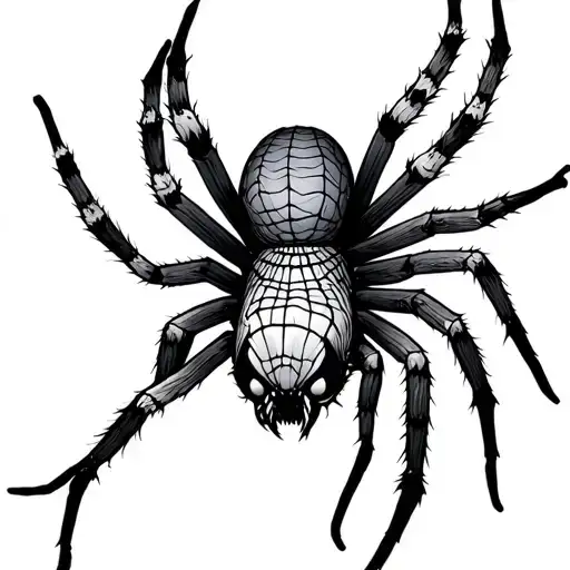 Spider With The Side In The Web