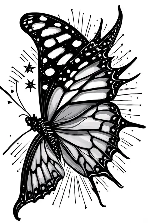 Celeste Butterfly And Sun Soleil Star Constellation On