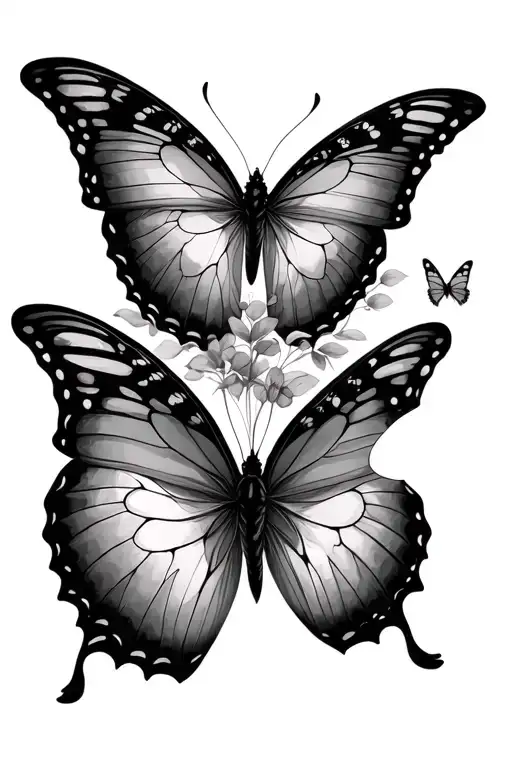 Fine Line Butterflies Fluttering