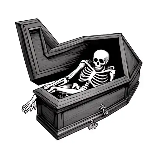 Skeleton In Coffin
