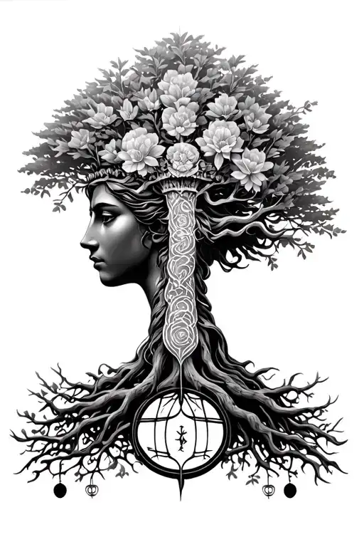 Tree Of Life And Libra Goddess