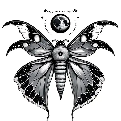 Third Eye Lunar Moth With Celestial Details