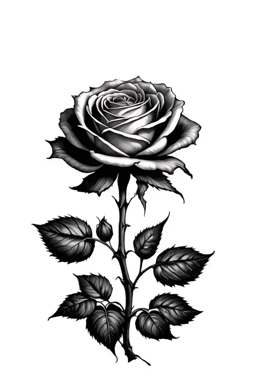 Desolate Landscape With A Rose Growing In The Middle