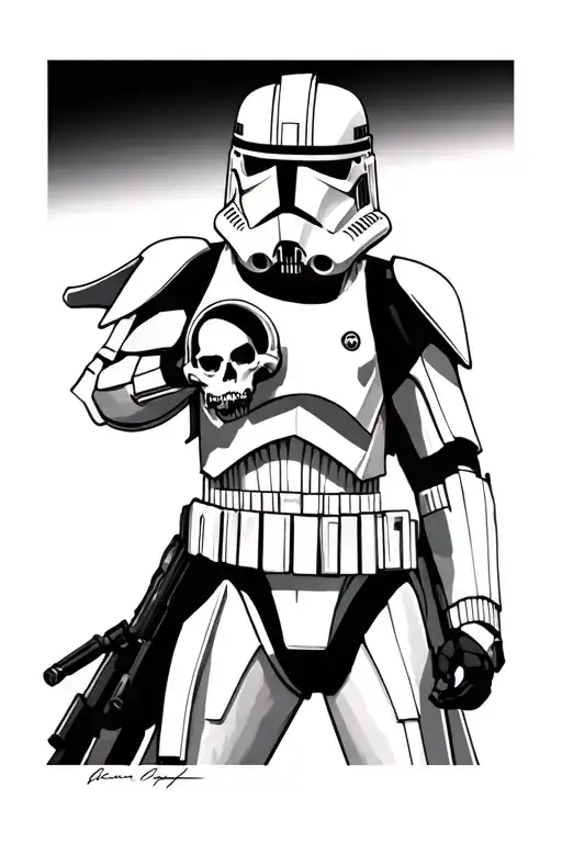 Star Wars Clone Trooper With Skull Engraved On It