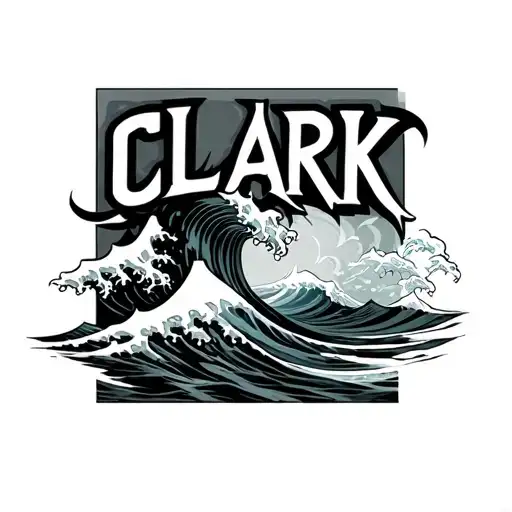 Ocean Wave With The Word Clark