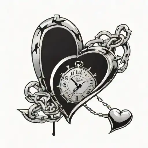 Clock Ticking Down The Interstate With A Heart And Broken Chain