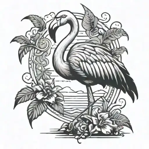 Demonic Flamingo Standing On One Leg