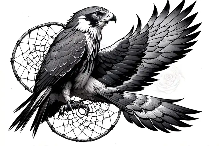Nautical Peregrin Falcon Dreamcatcher Intertwined