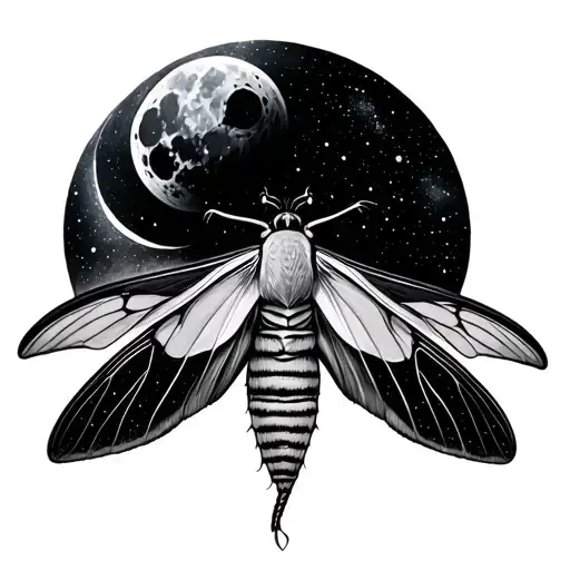 Lunar Moth With Celestial Details