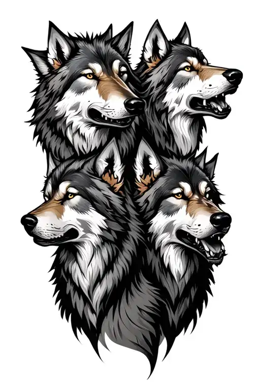 Three Fierce Wolves Norse Mythology Inspired