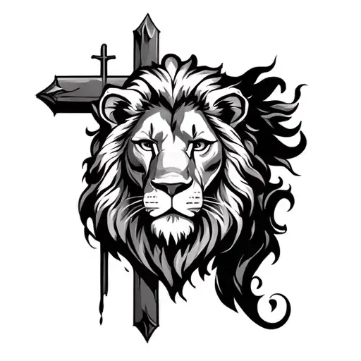 Lion Christian Cross