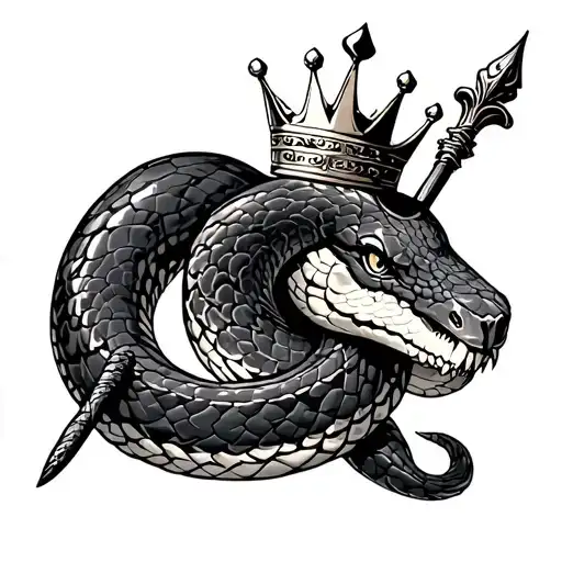 Python And Crown With Wand