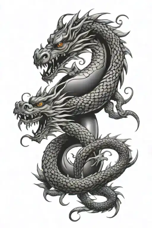 2 Dragons Ying Yang Symbol Formed Bonbon