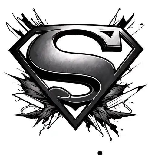 Superman Symbol Arm Sleeve Tattoo Design Incorporating Elements