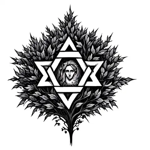 Willow Tree With Star Of David