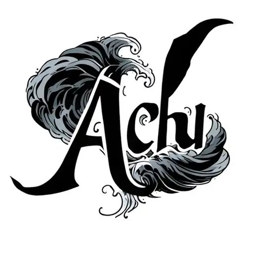 Name Achu As Ocean Waves