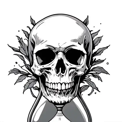 Skull In Bottom Of A Hourglass