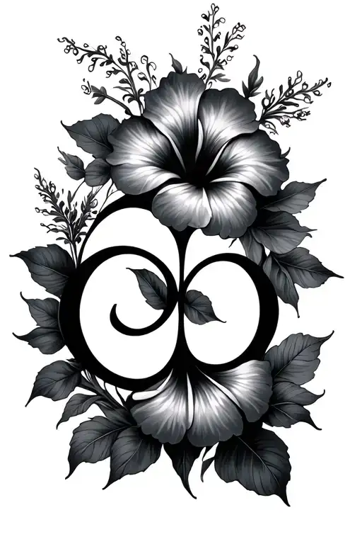 Hibiscus Flower And Infinity Symbol Incorporated