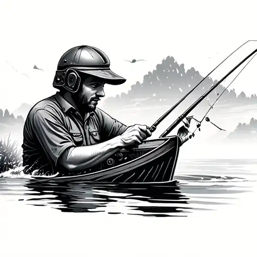 Father Fishing With Senna Helmet