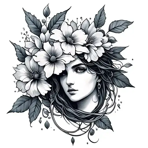Aquarius And Flowers
