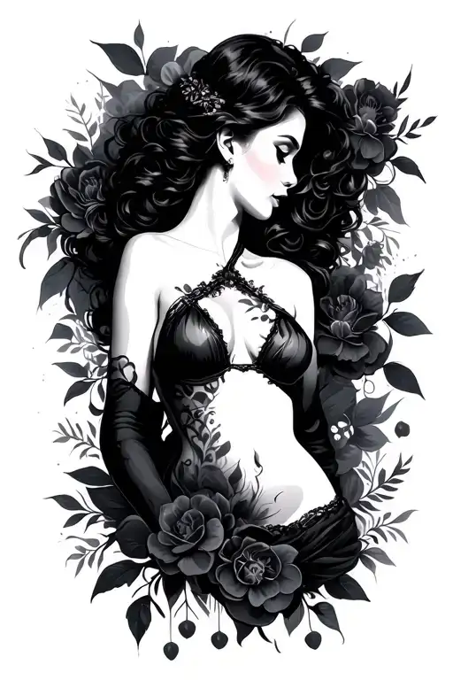 Sensual Silhouette Of A Woman