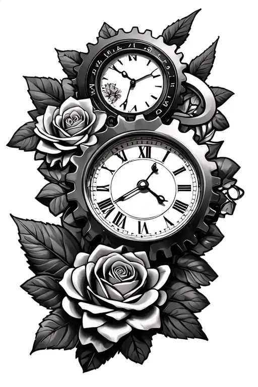 Time And Gear With Rose
