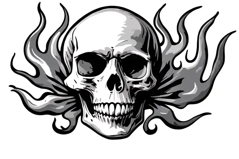 Checkers Flames Skull