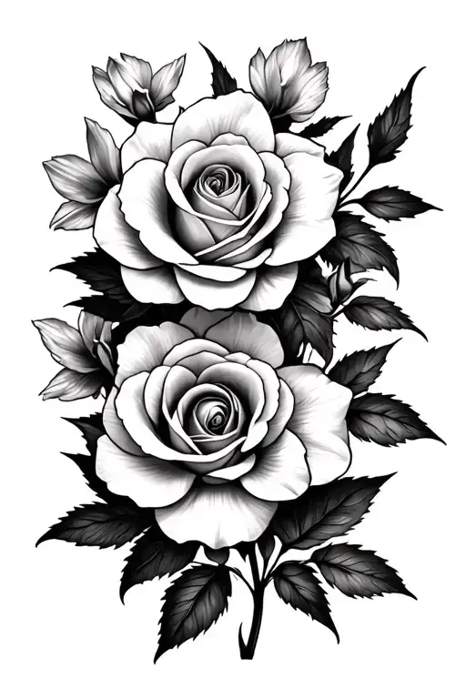 Rose And Narcissus Flowers