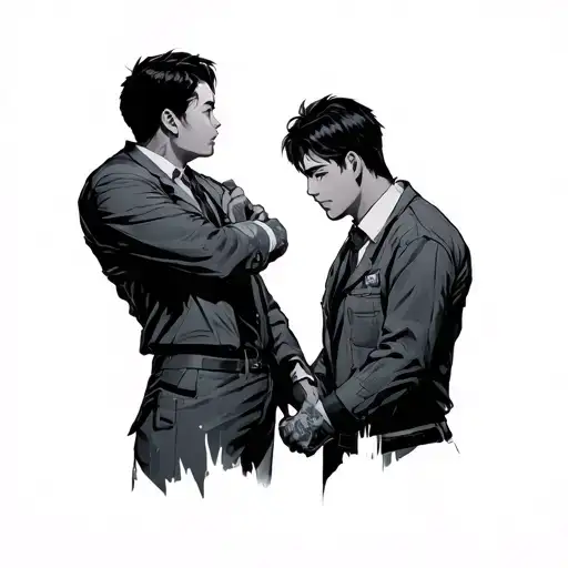 Two Guys Bickering Rivals University Asian Engineers Male