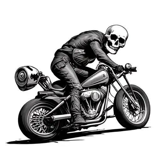 Skull Rider On Cimetery