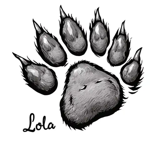 Lola With Dog Paw In Place Of O