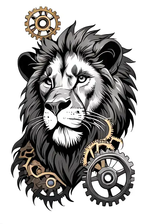 Lion Cogs Steampunk Shoulder And Peck