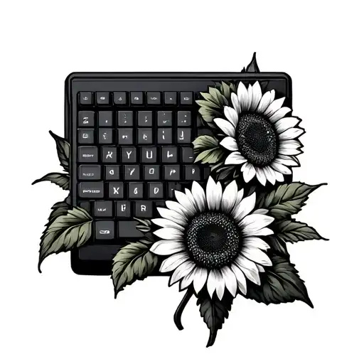 Keyboard And Sunflower