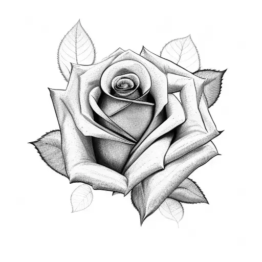 Rose With Leaves On Shoulder