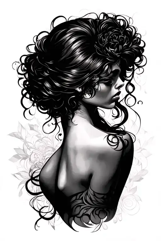 Sensual Silhouette Of A Woman Seen From The Back