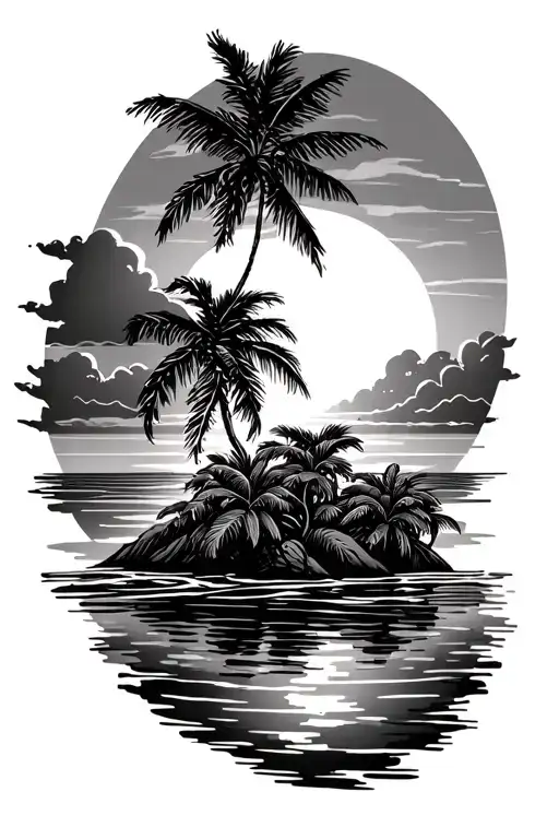 Tropical Island Sunset