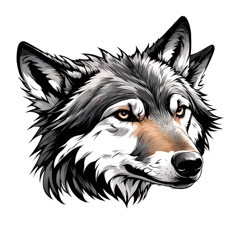 Wolf One Line Art