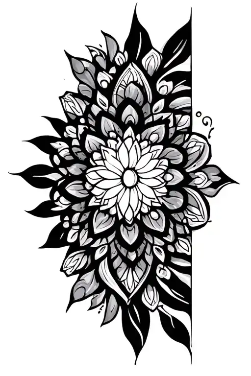 Mandala Like Line Art For Knee