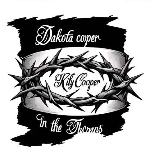 Crown Of Thorns Armband With Words Dakota Kily Cooper In The Thorns