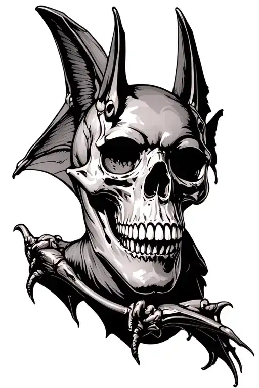 Fruit Bat Winged Skull
