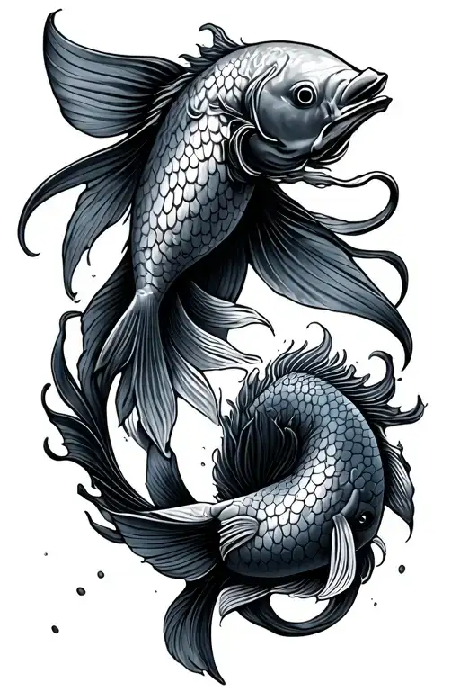 Poseidon With Pisces Koi Fish