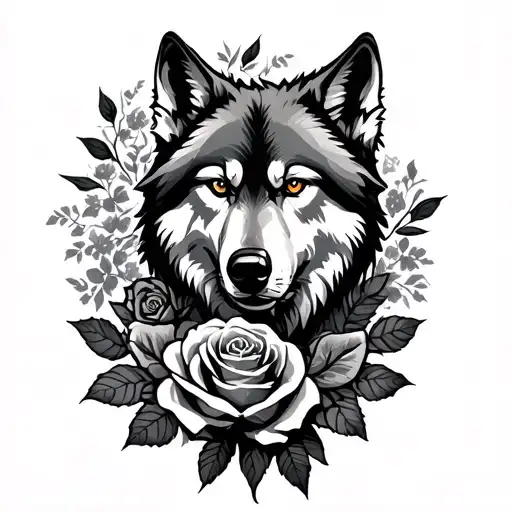 A Wolf That Makes Boxing With Roses Around