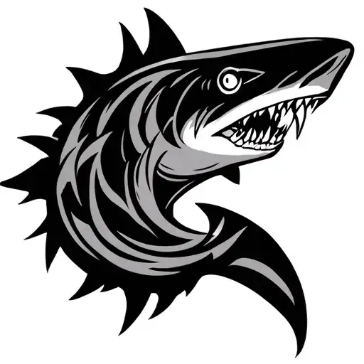 Norse Runes Tribal Shark
