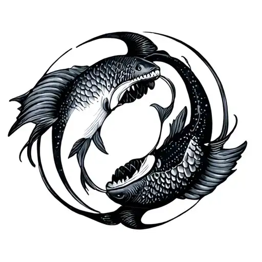 Shark And Fish Yin Yang