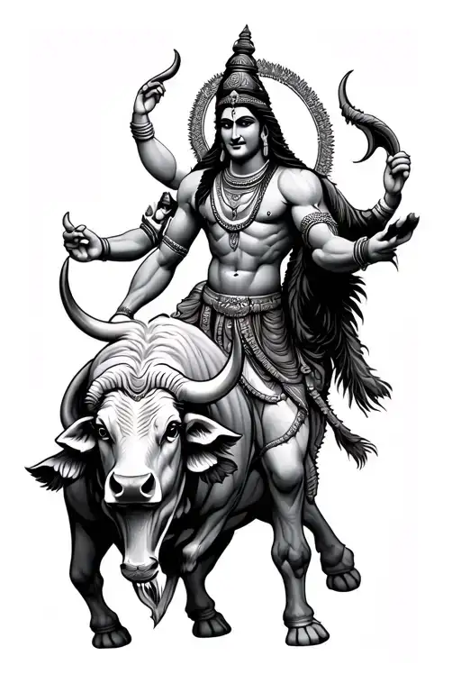 Lord Shiva With His Bull