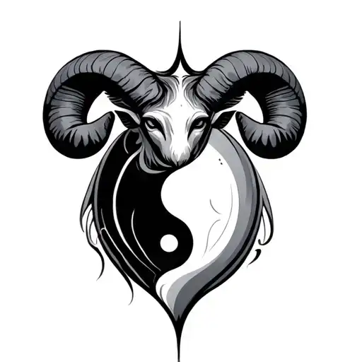 Aries And Taurus Ying Yang Symbol Formed