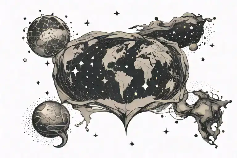 Earth Transforming Into Star Constellation