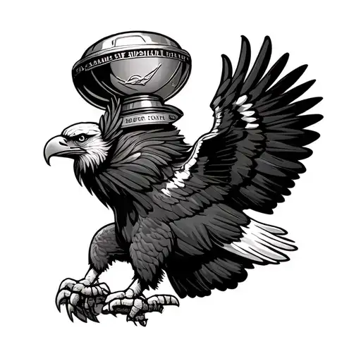 Eagle Carrying Super Bowl Trophy