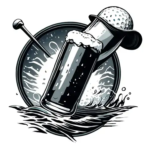Golfing Beer Ocean Fun